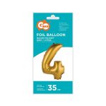 Arany Gold Matt 4-es mini szám fólia lufi 35 cm