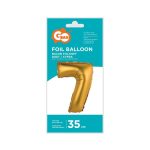 Arany Gold Matt 7-es mini szám fólia lufi 35 cm