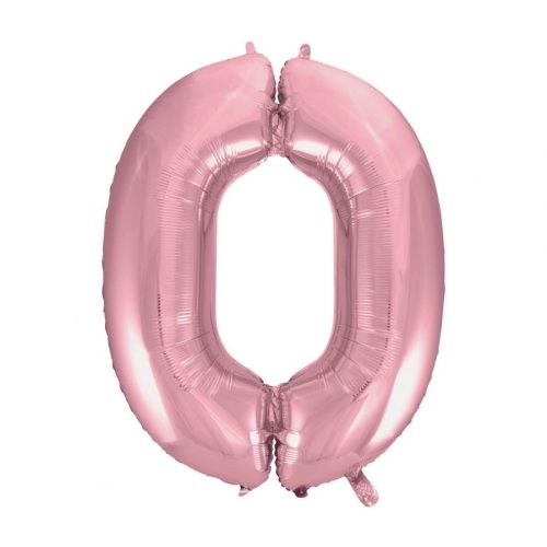 Rózsaszín Light Pink 0-ás szám fólia lufi 92 cm