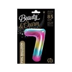 Szivárvány Rainbow 7-es szám fólia lufi 85 cm