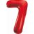 Piros 7-es Red szám fólia lufi 85 cm