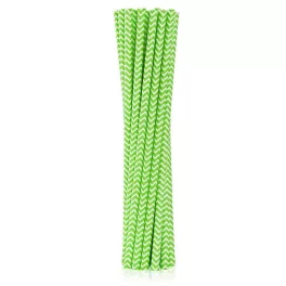 Zöld Lime Green Chevron papír szívószál 12 db-os