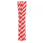 Piros Red Stripes rugalmas papír szívószál 12 db-os