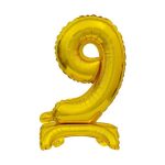 Arany B&C Gold mini 9-es szám fólia lufi talppal 38 cm