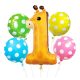 Zsiráf Dots fólia lufi 5 db-os szett