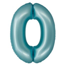 Kék 0-ás Light Blue Mat szám fólia lufi 76 cm