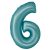 Kék 6-os Light Blue Mat szám fólia lufi 76 cm