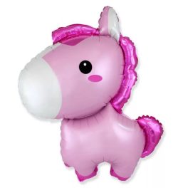 Baby Horse Pink, Lovas fólia lufi 61 cm