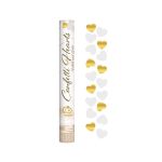 Szív Gold White Hearts konfetti kilövő 40 cm