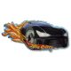 Hot Cars Black fólia lufi 61 cm