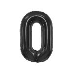 Fekete 0-ás B&C Matt Black szám fólia lufi 85 cm