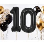Fekete 1-es B&C Matt Black szám fólia lufi 85 cm