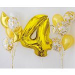 Arany 4-es Gold szám fólia lufi 92 cm