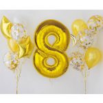 Arany 8-as Gold szám fólia lufi 92 cm