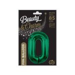 Zöld B&C Bottle Green 0-ás szám fólia lufi 85 cm