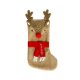Rénszarvas Red Nose karácsonyi kandalló zokni, csizma 53 cm