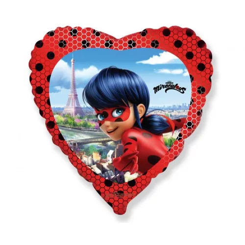 Katicabogár és Fekete macska kalandjai Heart fólia lufi 46 cm (WP)