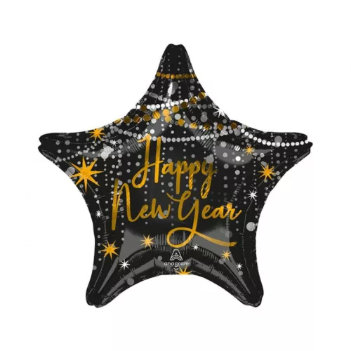 Happy New Year Midnight fólia lufi 46 cm