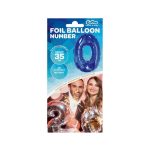 Kék Blue 0-ás mini szám fólia lufi 35 cm