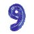 Kék Blue 9-es mini szám fólia lufi 35 cm