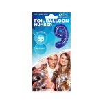 Kék Blue 9-es mini szám fólia lufi 35 cm