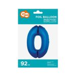 Kék 0-ás B&C Blue szám fólia lufi 92 cm