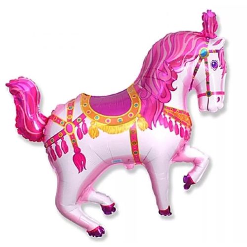 Circus Horse Pink, Lovas fólia lufi 61 cm
