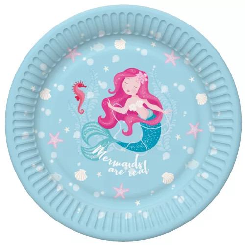 Sellő Pastel papírtányér 8 db-os 22,7 cm 