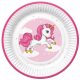 Unikornis Pink Heart papírtányér 8 db-os 22,7 cm