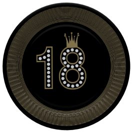   Happy Birthday 18 Hollywood Style papírtányér 8 db-os 18 cm