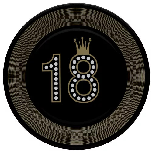 Happy Birthday 18 Hollywood Style papírtányér 8 db-os 18 cm 