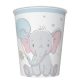 Baby elefánt Blue Balloon papír pohár 8 db-os 250 ml 