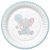 Baby elefánt Blue Balloon papírtányér 8 db-os 22,7 cm