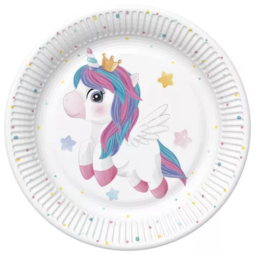 Unikornis Magical papírtányér 8 db-os 22,7 cm  