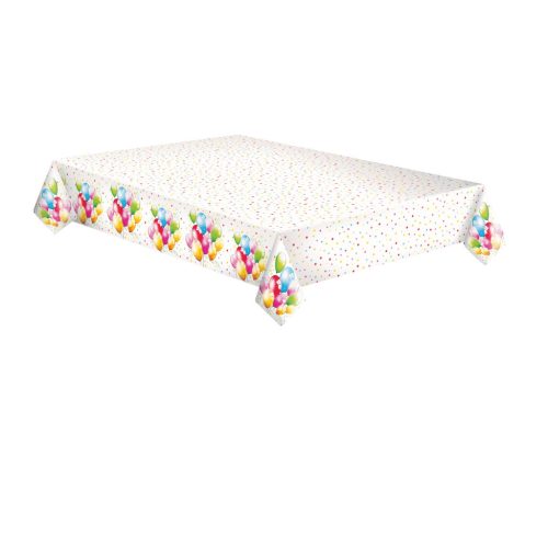 Színes Birthday Balloons papír asztalterítő 120x180 cm