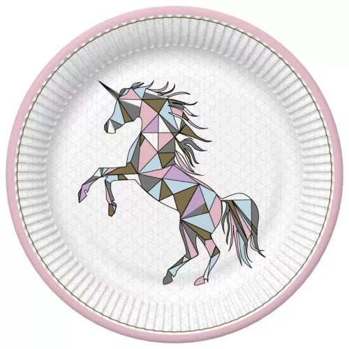 Unikornis Graphic Wild papírtányér 8 db-os 22,7 cm   