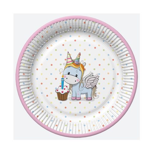 Unikornis Sweet papírtányér 8 db-os 22,7 cm