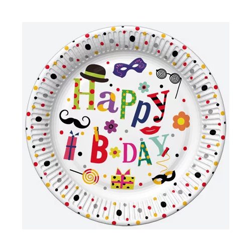 Happy Birthday Funny papírtányér 8 db-os 22,7 cm