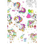 Unikornis Colourful papír asztalterítő 120x180 cm
