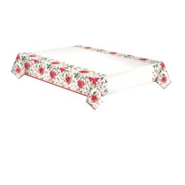 Karácsonyi Poinsettia papír asztalterítő 120x180 cm