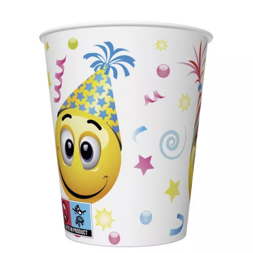 Smiley Icons&Balloons papír pohár 8 db-os 250 ml 