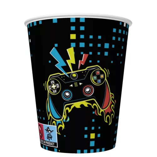 Gamer Play Pad papír pohár 8 db-os 250 ml 