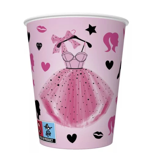 Lányos Party Dress papír pohár 8 db-os 250 ml 