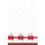 Karácsonyi Checked Bow papír asztalterítő 120x180 cm