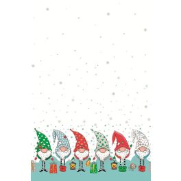Karácsonyi Funny Gnomes papír asztalterítő 120x180 cm
