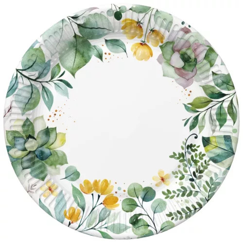 Virág Floral Frame papírtányér 8 db-os 18 cm 