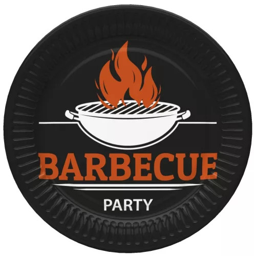 Barbecue Party papírtányér 8 db-os 18 cm