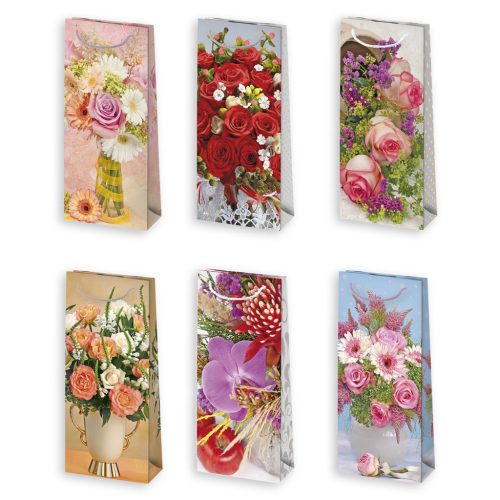 Virág Colorful papír ajándéktasak, ajándékzacskó 10x22x6 cm