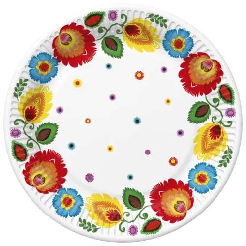 Színes Cutout papírtányér 8 db-os 18 cm