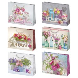   Virág Home papír ajándéktasak, ajándékzacskó 30x23x10 cm
